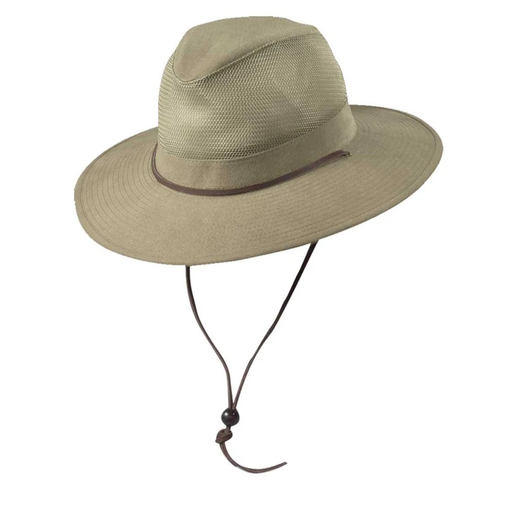 NWT Dorfman Traveler Men's Brushed Twill Hat with 3" Brim UPF50+